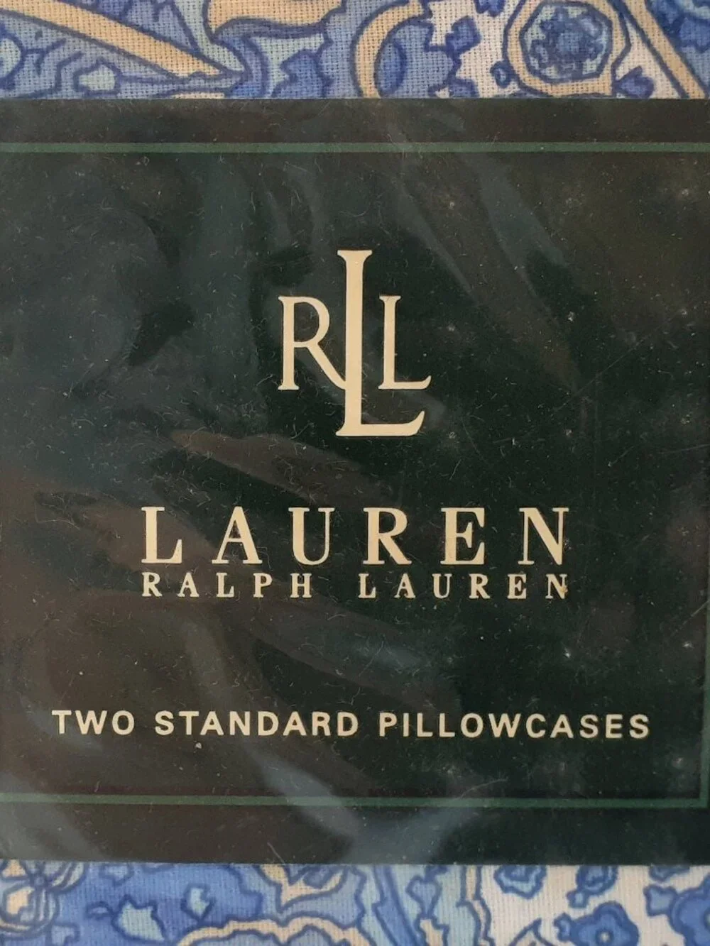 Lauren Ralph Lauren Standard Pillowcases Harbor View Paisley Periwinkle Vtg NOS